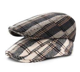 material black and white checkered beret men male short eaves couple berets hat simple cap classic Retro berets cap homme7213782