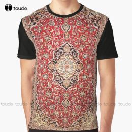 T-shirt Floral Antique Persian Carpet Print Graphic TShirt Red Shirts For Women Digital Printing Tee Shirts Christmas Gift New Popular