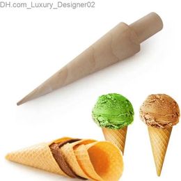 Ice Cream Tools Wooden ice cream cone Mould DIY egg roll Omelette roll pastry roll baking decoration tool Q240425