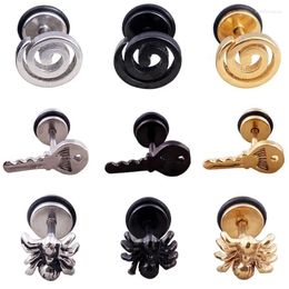 Stud Earrings Classic Design Eye Key Spider Stainless Steel Fashion Punk Geometric Shaped Ear Jewelry Gifts For Women Girls