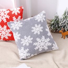 Pillow Faceless Old Man Christmas2021 Pillow Covers 45x45 Red Embroidery Cushion Cover Snowflake Pillowcase Sofa Home Decorative