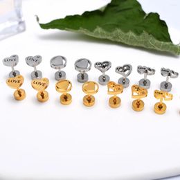 Stud Earrings Girls Elegant Ear Studs Stainless Steel Gold Silver Colour Matching Jewellery Women Good Value Party Accessories Gift