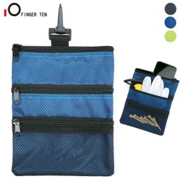 Bags New Upgrade Multi Pocket Golf Tee Pouch with Zipper and Clip Hook to Bags Durable Nylon Valuables Holder for Men Women