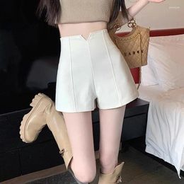 Women's Shorts White Black Stretch Suit Women Mini Short Office Lady Korean Fashion Loose Wide Leg Simple All Match Pants A16