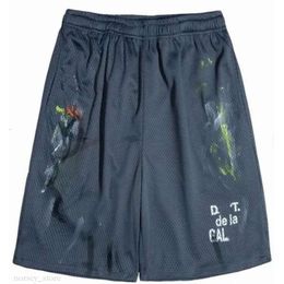Dept Shorts Designer Colorful Ink-Jet Hand-Painted French Classic Printed Mesh Sports Drawstring Shorts Womens Men's Casual Sports Shorts 793