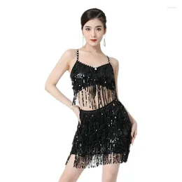 Stage Wear Sexy Women's Sequin Fringe Mini Dress Clubwear Night Club