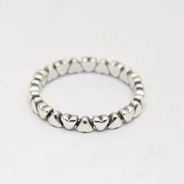 Cluster Rings Genuine 925 Sterling Silver Solid Love Heart To Ring Compatible With Europe And America Jewellery