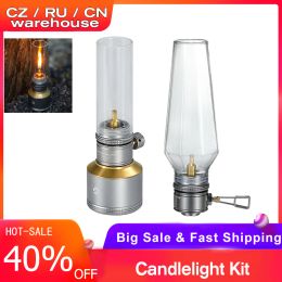 Tools Candlelight Kit Portable Lamp Light Compact Butane Gas Light Lantern Outdoor Tourist Tent Light for Camping Equipment Picnic