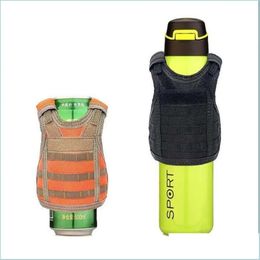 Mini Drinkware Color Handle 7 Tactical Vest Outdoor Molle Wine Beer Bottle Er Beverage Cooler Justerbar Drop Delive DHLX3