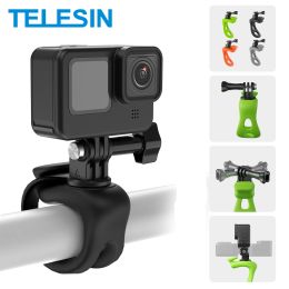 Accessories TELESIN Action Camera Mount Silicone Adjustable Mini Flexible Bracket For Gopro Insta360 DJI Action Camera Accessories
