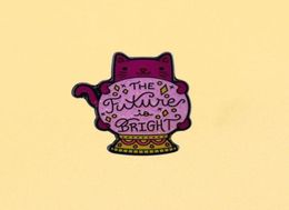 Pins Brooches Necro Mantra Brooch Cute FortuneTeller Cat Metal Cartoon Enamel Pins Men Women Fashion Jewellery Gifts Hat Clothes L588458000