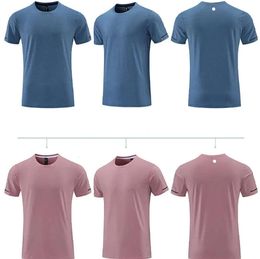 LU LU L -R661 Men Yoga Outfit Gym T shirt Exercise & Fitness Wear Sportwear Trainning Basketball Running Ice Silk Shirts Outdoor Tops Short Sleeve Elastic Breathable 567