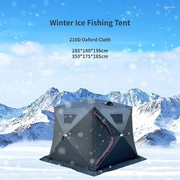 Tents And Shelters Thickened Winter Fishing Outdoor Tent Pentagonal Quick Open 4-5 Person Ice House Cold Proof Portable Firewood Warm