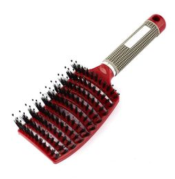 2018 Women Hair Scalp Massage Comb Bristle Nylon Hairbrush Wet Curly Detangle Hair Brush for Salon Hairdressing Styling Tools7227381