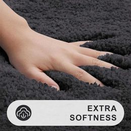 Bath Mats Olanly Bathroom Mat U-shap 51x61cm Shaggy Bath Rug Soft Absorbent Carpet Non Slip Thick Plush Washable Bath Mat Bathroom Shower