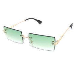 2020 New Eyewear Personality Fashion Small Glasses Sunglasses Square shape Ladies Trendy Rimless Cut Edge Eyewear Fishing Sunglass7703692