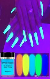 NA055 Nail Glitter luminous nail polish powder 10ML green yellow Ultrafine Light in the Dark Pigment Fluorescent nail art dipping 6239854