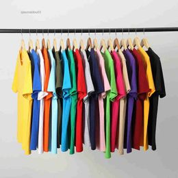 Men's T-Shirts 2024 Summer Cotton Mens T-shirt Short-sleeve Man T shirt Short Sleeve Pure Color s clothing t shirts Tops Tee mens clothingL2404