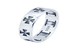 Size 610 Lady Girls 925 Sterling Silver Ring Jewelry Newest S925 Punk Style Cycle Cross Ring331t4691013