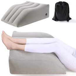 Pillow PVC Triangle Inflatable Travel Pillow Foot Rest Cushion Aeroplane Car Sleeping Resting Inflatable Travel Footrest Pillow Foot Pad