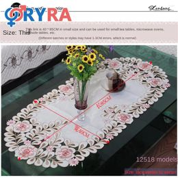 Table Mats Coffee Tablecloth Anti-scald Rectangular For Dining Modern Embroidery Craft Mat Fabric Dish Cup Plate