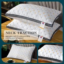 Pillow 1pc Hotel's Same Feather Cotton Pillow Core Threedimensional Neck Pillow For Sleeping Bedroom Dormitory Hotel Applicable