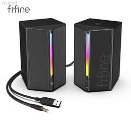 Portable Speakers FIFINE Gaming Sound Box with Stereo Surround Sound USB RGB Speaker with Vol Control for PCLattopPS4/5TV-Ampligame A20 d240425