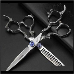 Hair Scissors Hair Scissors Cutting Tools 6 Inch Thinning Set Barber Shop Professional Equipment Q240425