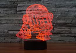 3D Desk Lamp Foreign trade new R2D2B Gift Acrylic Night light LED lighting Furniture Decorative Colourful 7 Colour change household5091881