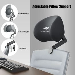 Pillow Office Chair Headrest with Screw, Neck Support Cushion Clip on, Elastic Memory Sponge Head Pillow, Angle Adjust Upholstered