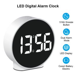 Clocks LED Digital Alarm Clock Table Clock Snooze Night Mode 12/24H Electronic LED Clocks Dual Alarm Bedroom Beside Clock Home Decor
