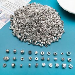 Tibetan Silver Colour Alloy Flower Leaf Loose Spacer Beads Fit Jewellery Making DIY With Hole