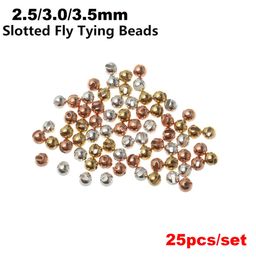 Terminal Tackle 25Pcs 25mm30mm35mm Fly Tying Material Slotted Bead Tungsten Alloy Beads High Quality Durable Fishing Tool Nic1283438