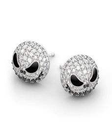 Earrings Cartoon Gothic Party Jewelry Skull Stud Circle Crystal Jack Nightmare Before Christmas Women Girl6068002