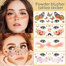 Tattoo Transfer Blush Face Tattoo Stick No Irritation Disposable Cute Blusher Love Sweet Decorative Stickers Environmentally Waterproof Tattoos 240427