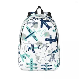 Backpack Schoolbag Student Kids Aeroplane Aircraft Plane Pattern Shoulder Laptop Bag School