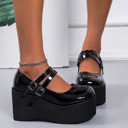 Brand Female Lolita Cute Mary Janes Pumps Platform Wedges High Heels womens Pumps Sweet Gothic Punk Shoes Woman 240419