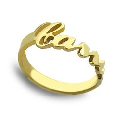 Drop Personalized Carrie Name Ring NameWord Or Initial Christmas Xmas Gift In SilverGold For Her Local Band Rings2927304
