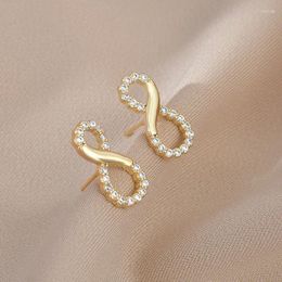 Stud Earrings Classic Fashion Crystal Korean For Women 2024 Exquisite Statement High-quality Jewellery Gift