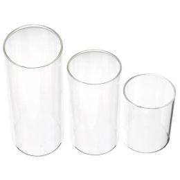 Candles 12Pcs Clear Glass Candle Jar Candle Holder Column Pillar Shades Jar Windproof Candle Shades Table Centerpiece Cover 6cm 9cm 12cm