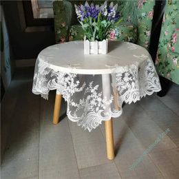 Table Cloth European lace embroidery pendant tablecloth mat roller coaster set bedroom balcony coffee small circular table cover cloth decoration 240426