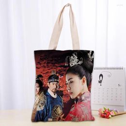 Evening Bags Custom Joo Jin Mo KPOP Tote Shopping 30x35cm Bag Reusable Handbag Women Shoulder Cloth Pouch Foldable 0209