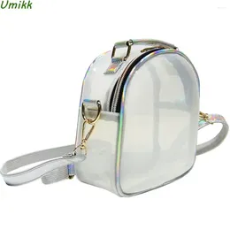 Totes 2024 Transparent Crossbody Bag For Women's Jelly Colour Simple Small Handbag PVC Clear Shoulder Large Caapcity Top-Handle