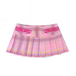 Skirts 2023 Harajuku Kawaii Plaid Skirts Preppy Style Girls Sexy JK Pleated Mini Skirts With Shorts Y2k Kawaii Women Skirts Y240420