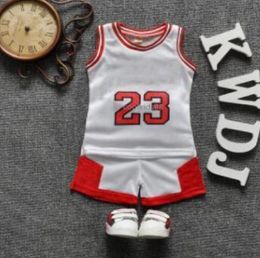 Summer Toddler Boys Girls Baby Kids Clothes Clothing Sets Polyester Tops Children Tshirts Shorts 2PC Sports Vest Basketball Cloth2617328