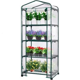 Greenhouse 27 X 19 63Inch Reusable Portable Warm House With Clear PVC Cover and Shelf for Compact Garden Small Backyards 240415