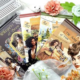 Tattoo Transfer Flower Girl Stickers Aesthetic Vintage Sticker Book Euro American Style Decorative Sticker Scrapbooking Diary Planner Stationery 240426