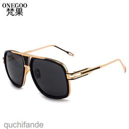 Fashion Senior Ditary Sunglasses Fashionable Sunglasses with Large Frame Personalised Metal Double Beam 6615 High Quality Eyewear with Original Logo