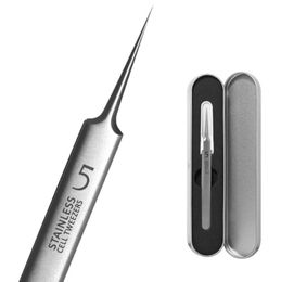 Ultra-tip cell tweezers clip Swiss extra hard stainless steel blackhead clip row needle 0.1mm beauty5525462