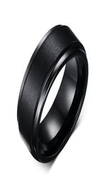 8mm Genuine Tungsten Ring Black Men Classic Wedding Jewellery ring men stainless steel Black Rings For Women6776551